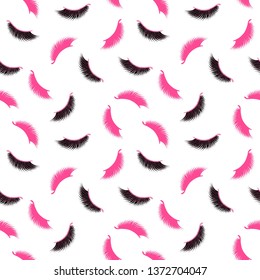  Seamless Vector Pattern with Lashes and glitter effect