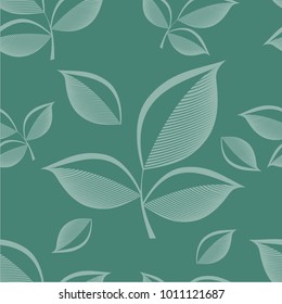 Seamless vector pattern leaf