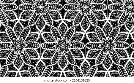 Seamless vector pattern with leaf elements.Floral vector seamless pattern. Bright red flowers on light background