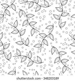 Seamless vector pattern with leafs. 