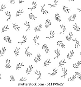 Seamless Vector pattern with leafy branches.