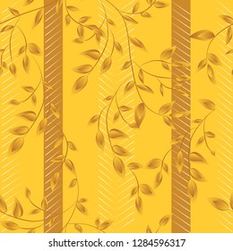 Seamless vector pattern with leaves.