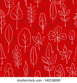 Seamless vector pattern with leaves