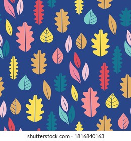 Seamless vector pattern with leaves