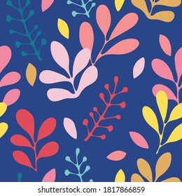 Seamless vector pattern with leaves