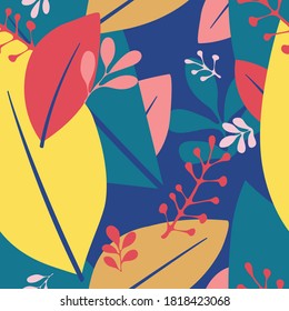 Seamless vector pattern with leaves