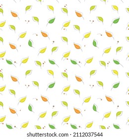Seamless vector pattern with leaves