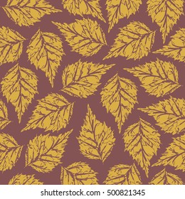 Seamless vector pattern with leaves. Autumn background.