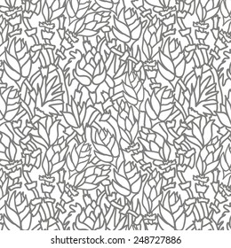 Seamless vector pattern with Leaves and Buds.