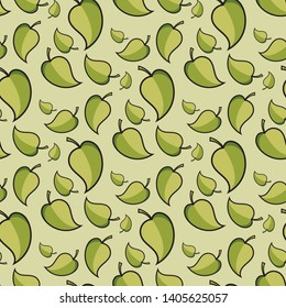 Seamless vector pattern with leaves. Cute vector illustration