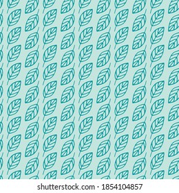 Seamless vector pattern of leaves drawn by hand.