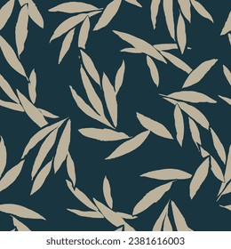 Seamless vector pattern leaves. Natural organic ornament. Botanical seamless background