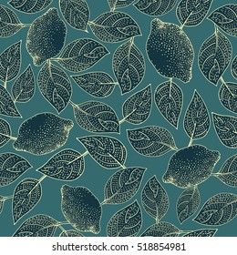 Seamless vector Pattern with Lemon Leaves
