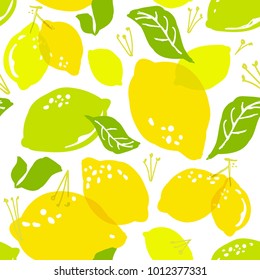 Seamless vector pattern with lemon & lime.