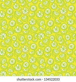 Seamless vector pattern of lemon lime slices