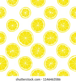 Seamless vector pattern with lemon slices