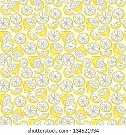 Seamless vector pattern of lemon slices