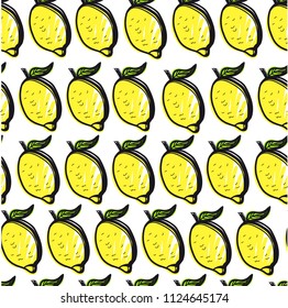 Seamless vector pattern with lemons.
