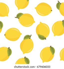 Seamless vector pattern with lemons