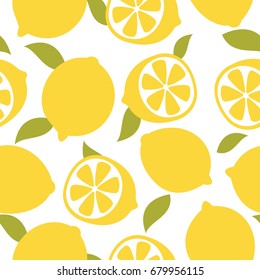 Seamless vector pattern with lemons