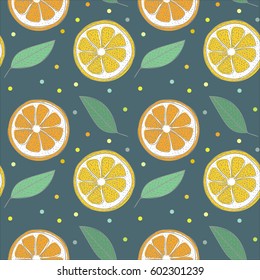 Seamless vector pattern with lemons. Fabric, wrapping, textile design.