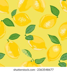 Seamless vector pattern with lemons. lemon fruits vector seamless pattern