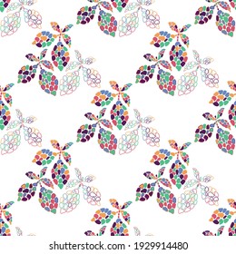 Seamless vector pattern with lemons in mosaic style. Bright summer or spring botanical design with fruit.