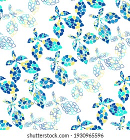 Seamless vector pattern with lemons in mosaic style. Bright summer or spring botanical design with fruit.