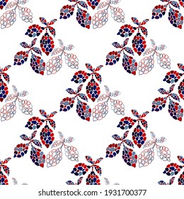 Seamless vector pattern with lemons in mosaic style. Bright summer or spring botanical design with fruit.	