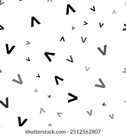 Seamless vector pattern with less symbols, creating a creative monochrome background with rotated elements. Vector illustration on white background