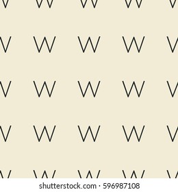 Seamless vector pattern with letter W