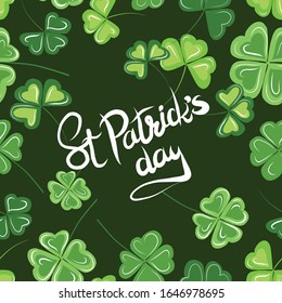 Seamless vector pattern with lettering on a St. Patrick's day