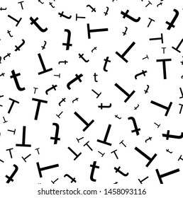 Seamless vector pattern in letters. Random letters scattering.