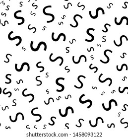 Seamless vector pattern in letters. Random letters scattering.