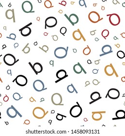Seamless vector pattern in letters. Random letters scattering.