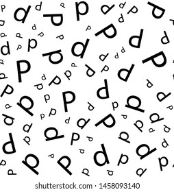 Seamless vector pattern in letters. Random letters scattering.