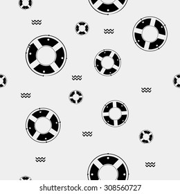 Seamless vector pattern with lifebuoys. Seamless pattern can be used for wallpaper, pattern fills, web page background, surface textures.