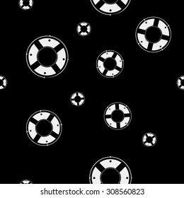 Seamless vector pattern with lifebuoys. Seamless pattern can be used for wallpaper, pattern fills, web page background, surface textures.