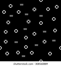Seamless vector pattern with lifebuoys. Seamless pattern can be used for wallpaper, pattern fills, web page background, surface textures.