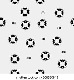 Seamless vector pattern with lifebuoys. Seamless pattern can be used for wallpaper, pattern fills, web page background, surface textures.