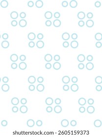 Seamless Vector Pattern of Light Blue Circles in Groups on a White Background