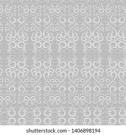 Seamless vector pattern with light curls on dark gray background