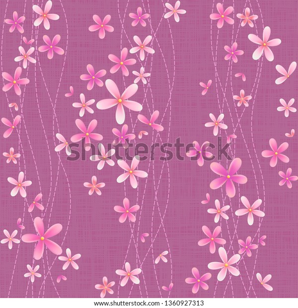 Seamless Vector Pattern Light Pink Flowers Stock Vector Royalty