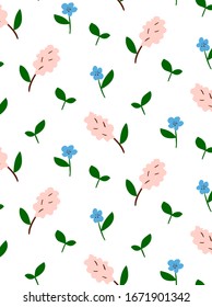 Patrón vectorial sin fisuras de lilas y flores en el fondo blanco