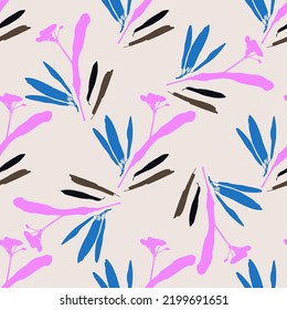 Seamless vector pattern with linden flower, leaves, twigs. Botanical texture for wallpaper, fabric, wrapping paper, linden tea packaging, herbal collection.