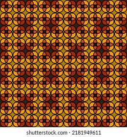 Seamless vector pattern. Line floral pattern seamless background stained glass motif. Textile swatch Modern lux Fabric design. Vector illustration Abstract geometric texture Brown Orange Yellow Red