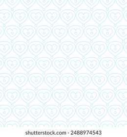 Seamless vector pattern with line hearts. Simple background illustration.