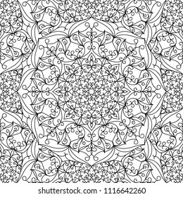 Seamless vector pattern. Linear black and white background