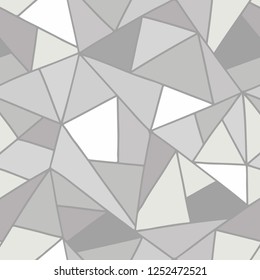 Seamless vector pattern, lined asymmetric geometric background with rhombus, triangles. Print for decor, wallpaper, packaging, wrapping, fabric. Triangular graphic design. Line drawing