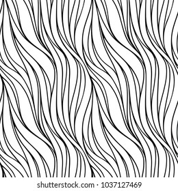 Seamless vector pattern with lines. Abstract  wavy nature eco background.